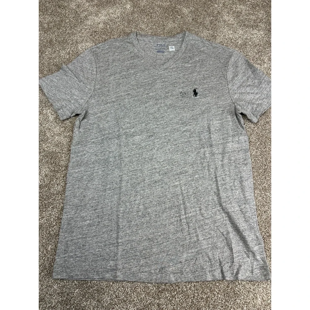 Polo‎ Ralph Lauren Shirt Mens Size Small Heather Gray Short Sleeve Cotton Casual - Picture 2 of 9